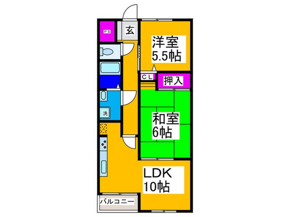 レジオンス北野田弐番館の物件間取画像